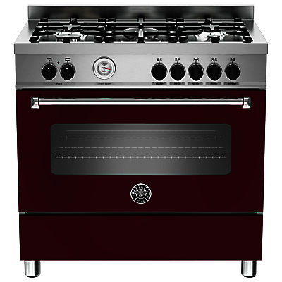 Bertazzoni MAS905MFES Dual Fuel Single Range Cooker Vino Burgundy